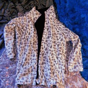 Vintage Patterned and Black Reversible Jacket